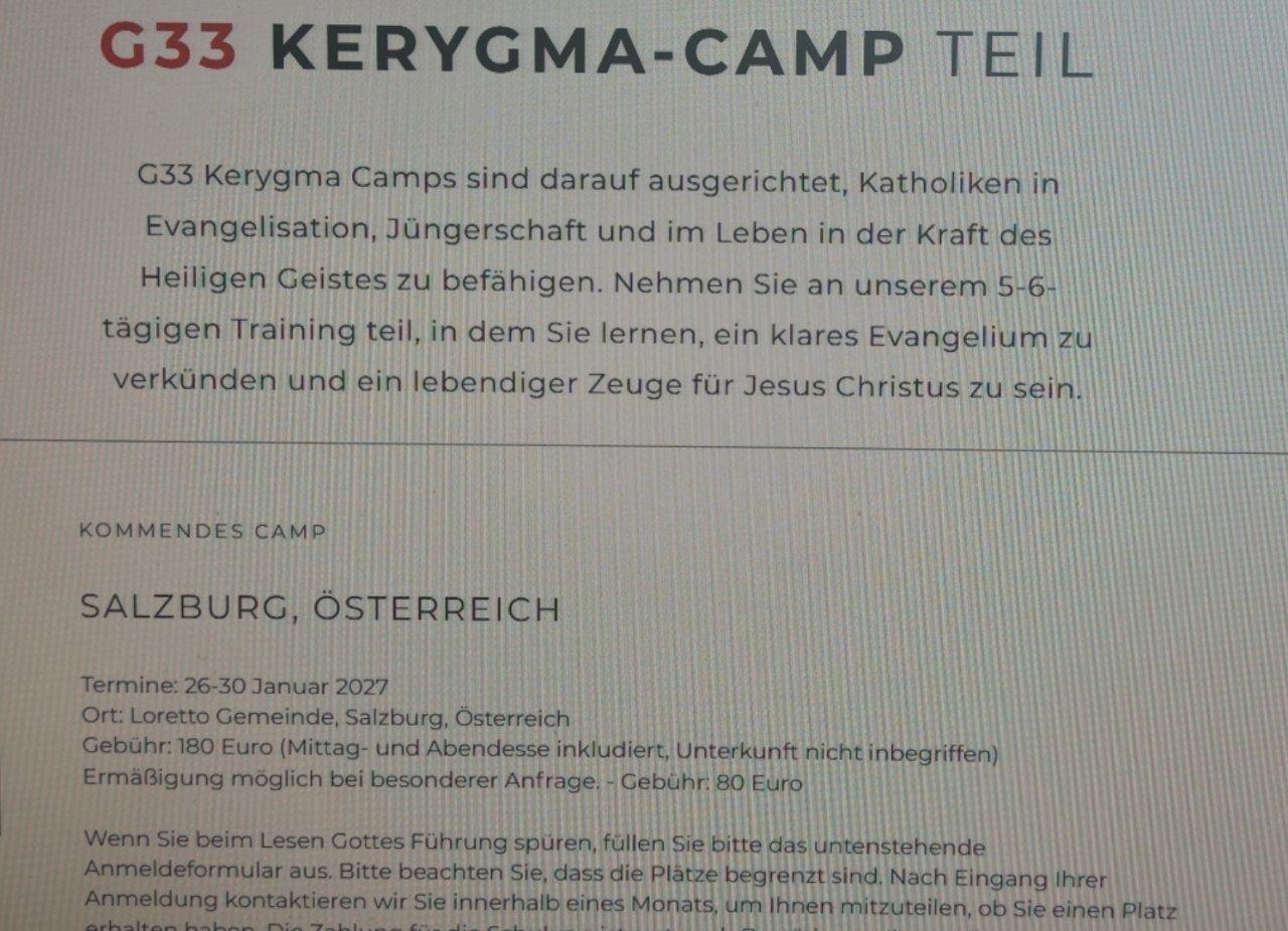 G33 Kerygma-Camp – Salzburg, Österreich