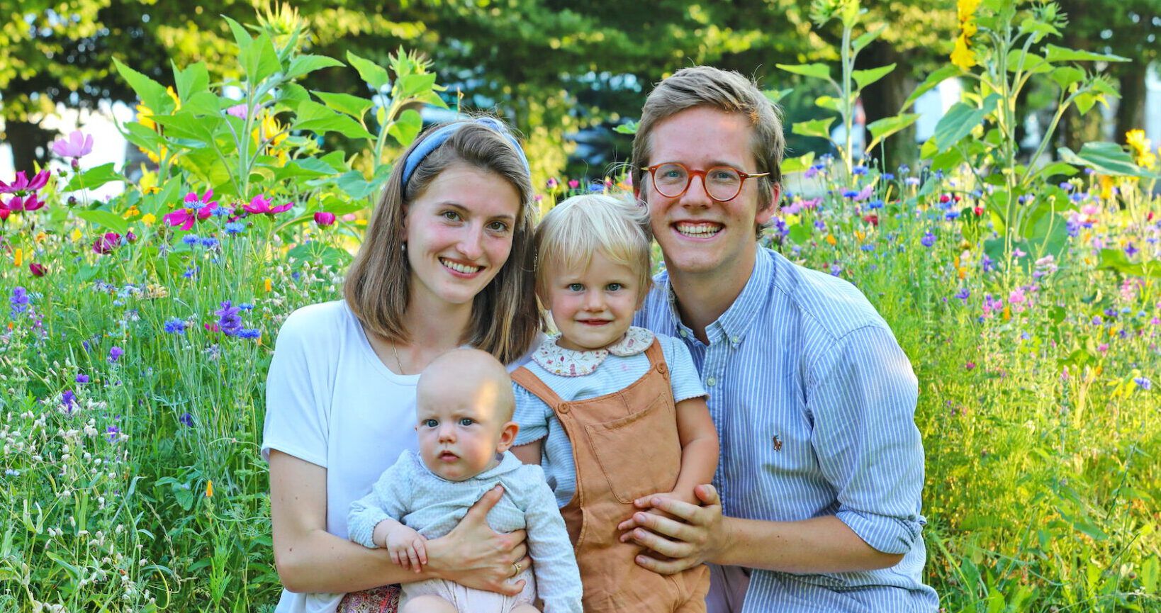 Young family with two children